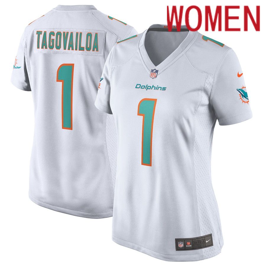 Women Miami Dolphins #1 Tua Tagovailoa Nike White Game NFL Jersey